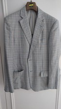 Pal Zileri Men's Blazer Jacket Size 48R Light Blue with White Stripes Cotton