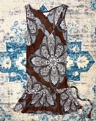 Vintage brown paisley dropped - vintage,