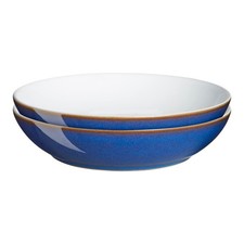 Denby - Imperial Blue Pasta Bowls Set of 2 - Dishwasher Microwave Safe Crockery