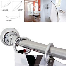 Telescopic Curved SHower Curtain Rail - 120-190cm - Adjustable Angle Brackets