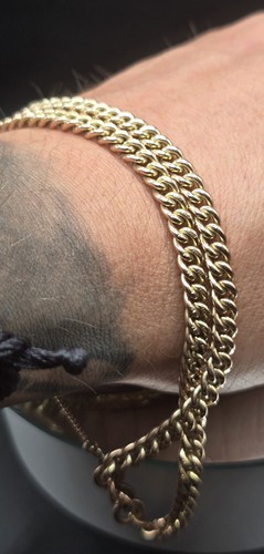 9ct gold two row curb - gold, link