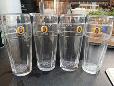 4  X NEW FOSTERS PINT GLASSES WITH LOGO - Man Cave Pub Homebar Beer 