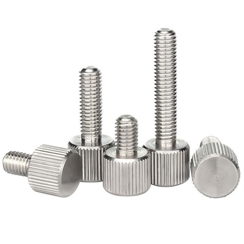 Knurled stainless steel thumb - steel,