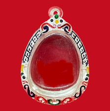 Empty Case Frame Phra Pid Ta LP Toh Silver Gem Thai Amulet Buddha Pendant 3.5*4.