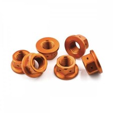 Ducati 749R 03-06 Aluminium Sprocket Nut Drilled for Lockwire Orange