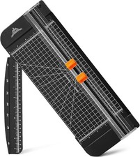A4 Paper Cutter - 12'' Portable Trimmer with Safety Guard & Side Rule Guillotine