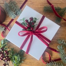 Christmas Velvet Ribbon Deep Burgundy Luxury Gift Thin 10mm Full Spool or Cut