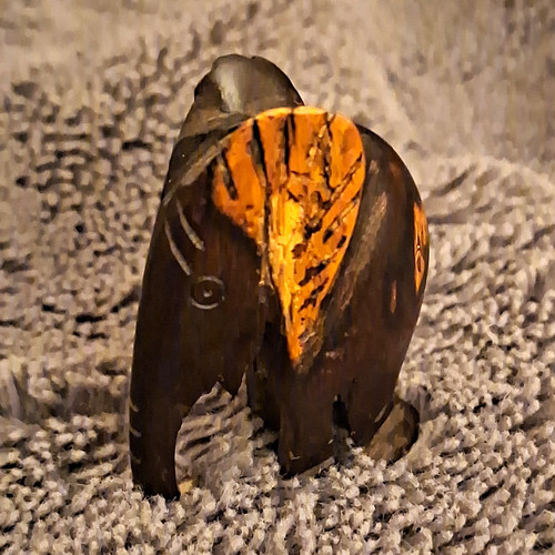 Hand carved wooden - carved, elephant