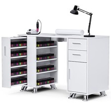 Smilesun Manicure Table Nail Desk w/ Dust Collector Dust Bags Wrist Rest Drawers