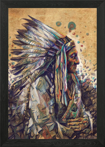 Sitting bull native art - sitting,