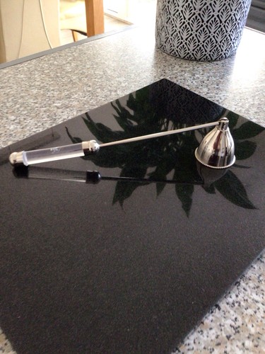 Vintage silver metal candle - silver,