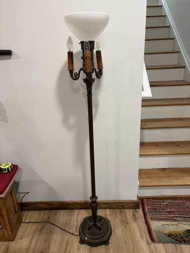 Antique brass torchiere - antique,
