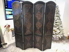 Brown wooden and leather