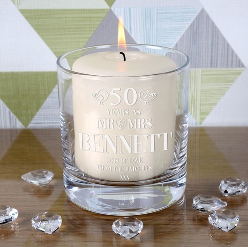 Engraved 50th gold - 50th, wedding