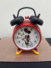 Disney Parks Minnie Mouse Red Twin Bell Alarm Clock with Feet