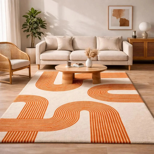 Modern hand tufted wool area - tufted,