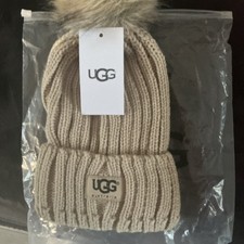 UGG Wool Knit Pom Pom Beanie