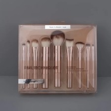 Hot REAL TECHNIQUES Au Naturale 9 Piece Set Makeup Brush Kit Foundation Powders~