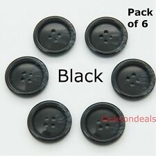 6 Coat Jacket Buttons Variegated Black Brown Navy or Beige, 15mm 20mm 25mm 28mm