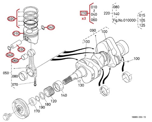 Set piston kits - 3, (std)