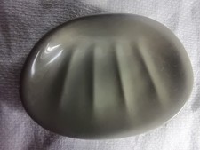 Avocado Green Vintage Bathroom Soap Dish Shell Freestanding 13cmx9cm Ceramic