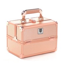 Rose Gold Makeup Case Vanity Beauty Box Pink Hair Nails Storage Hard Case Bag