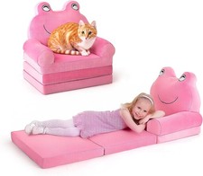 LADIDA Foldable Kids Baby Toddler Sofa Lounger Cute Animal Design Soft Comfy