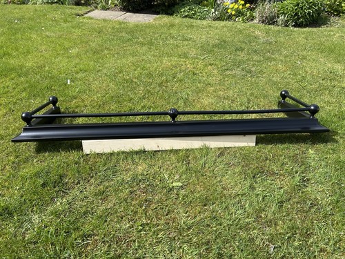 Large black fireplace fender - black,