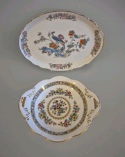 Wedgwood Kutani Crane Oval Tray With A Coalport Ming Rose Handled Dish