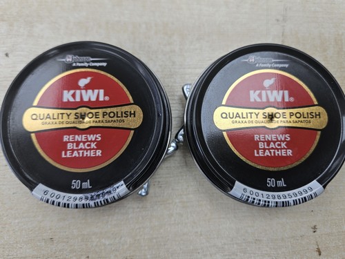 Two tins kiwi black shoe - two,