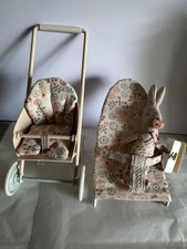Maileg MY Rabbit, Stroller Pushchair & Bouncer - See Details