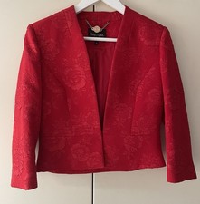 Elegant Red Jacquard Bolero