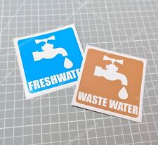 Fresh Water & Waste Water Caravan/Motor Home Stickers/Decal + Free P&P