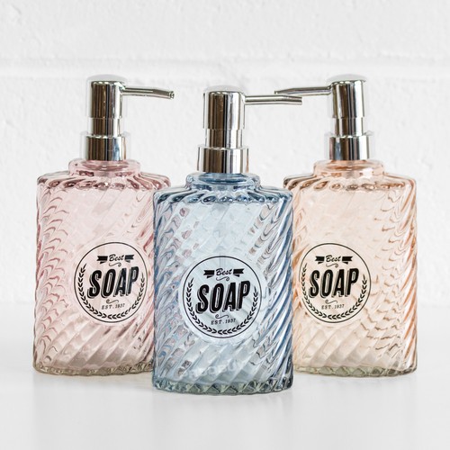 Vintage glass soap dispenser - vintage,