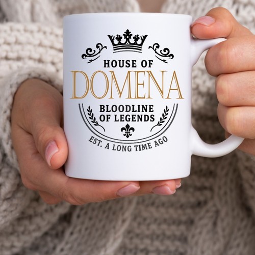 Domena family name mug house - domena,