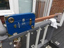 3 STRING HOMEMADE FRETTED ACOUSTIC/ELECTRIC [magnetic pickup]CIGAR BOX GUITAR