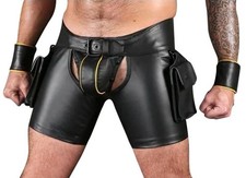 Mens Real Leather Chaps Shorts