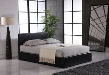 Faux Leather Ottoman Storage Bed Single Small Double Double King in Black Brown