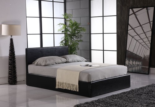 Faux leather ottoman storage - faux,