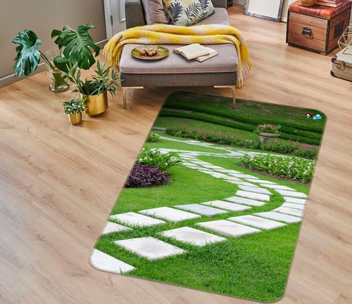 Green lawn park path - 3d,