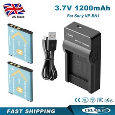 2Pcs 1.2Ah NP-BN1 Battery+LCD Charger For Sony Cyber-Shot DSC-W310 W310P W380S