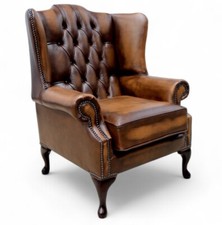 High Back Chair Real Leather Pre Xmas Delivery Guaranteed Brand New Made In UK