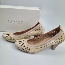 Hispanitas Kaffir V5 Bone Leather Heels uk 5 With Box Beige Cut Out Shoes