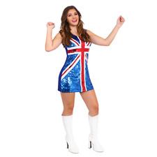 LADIES UNION JACK DRESS SEQUIN