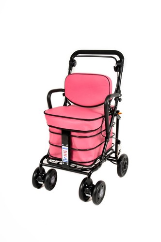 Shopping trolley with seat - with,