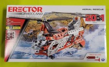 ERECTOR AERIAL RESCUE HELICOPTER - Meccano 16211 Makes 20 Models AIRPLANE 406 pc