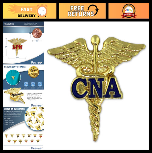 Caduceus nursing enamel lapel - caduceus,