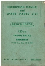 BROCKHOUSE 41A 42A 41D 42D 123cc IND. ENGINE 1953 OWNERS HANDBOOK & PARTS LIST