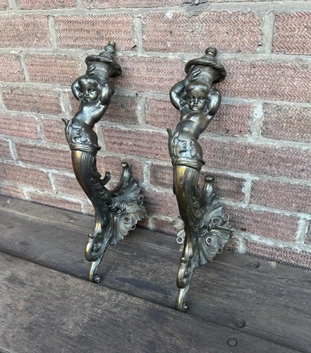 Unique antique pair gilt - of,