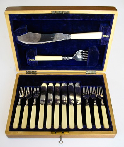 Antique hallmarked cutlery set - cutlery,